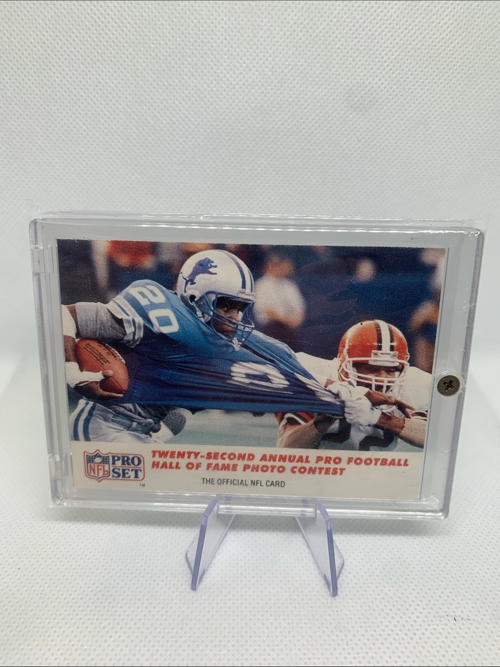 Barry Sanders 1990s NFL Pro Set Card Detroit Lions Hall of Fame In Case Perfect